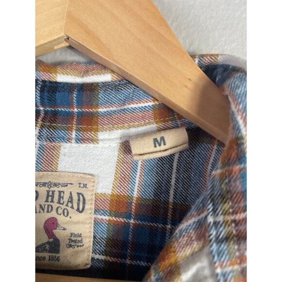 Upcycled Flannel SWEET LIKE HONEY bee Plaid Blue Medium - Picture 4 of 6